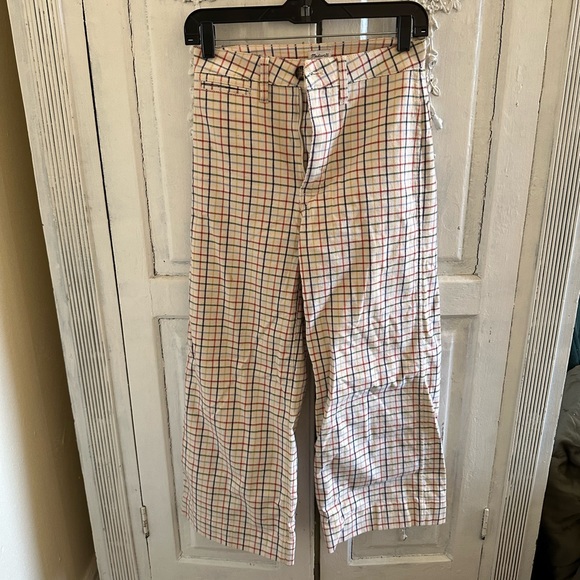 Madewell Rainbow Plaid Wide Leg Pants Size 24 - Picture 1 of 2